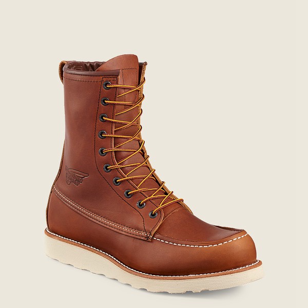 Red Wing Iş Botu Erkek - Traction Tred - 8-Inch Soft Toe - Kahverengi - 60DBKXWYH